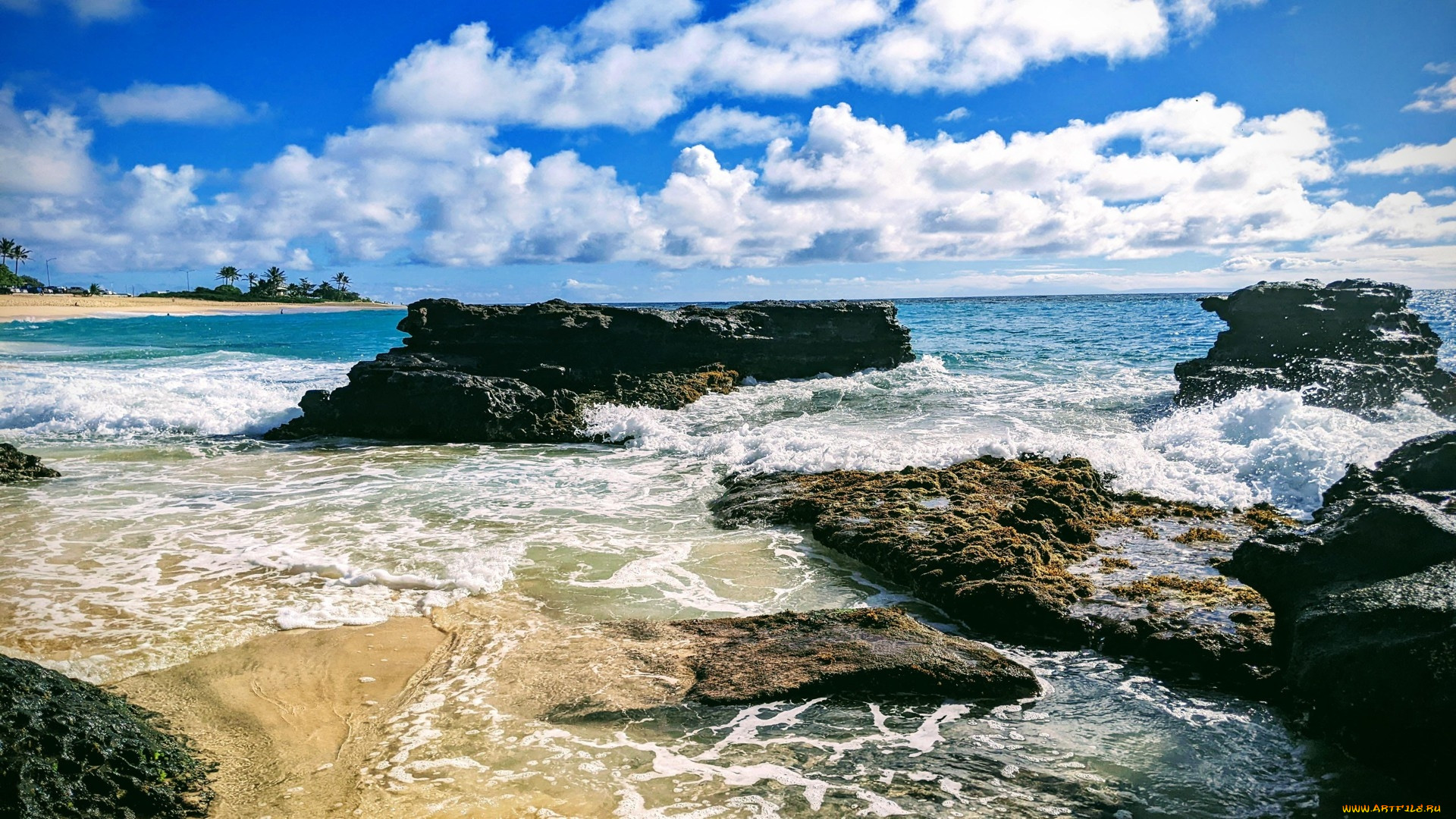 sandy beach, oahu, hawaii, , , sandy, beach
